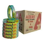 CAIXA COM 12 FITAS CREPE 525 18X50 AUTOMOTIVA VERDE ADERE