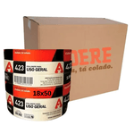 CAIXA DE FITA CREPE 423 18X50 USO GERAL TAPEFIX ADERE COM 72 UNIDADES