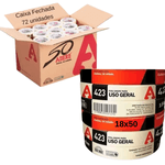 CAIXA DE FITA CREPE 423 18X50 USO GERAL TAPEFIX ADERE COM 72 UNIDADES