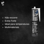 COLA PU P/ VIDROS E PARABRISAS ADESIVO PRETO 280ML UNIPEGA