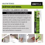 UNIPEGA SILICONE ACETICO PROF INCOLOR CARTUCHO 280ML
