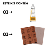 KIT MASSA ACRILICA 200GR + LIXA SECO 150