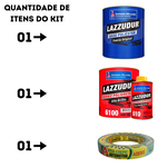 KIT LAZZUDUR PRETO NINJA + VERNIZ POLIURETANO + FITA CREPE