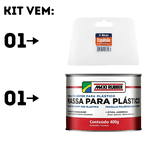 KIT MASSA POLIESTER PARA PLÁSTICO + ESPATULA