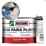 KIT MASSA POLIESTER PARA PLÁSTICO + ESPATULA