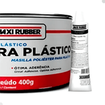 KIT MASSA POLIESTER + ESPATULA + LIXA SECO 80 + LIXA SECO 150