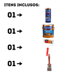 KIT VERNIZ MARITIMO BRILHANTE + THINNER 9800 + ROLO + THINCHA