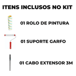 KIT CABO EXTENSOR 3MT + SUPORTE PARA ROLO + ROLO ANTI GOTA