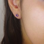 Brinco pedra ametista