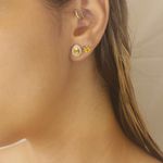 Brinco pedra citrino