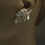 Brinco de prata Ramo de folhas Ear Cuff