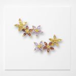 Brinco Trio Floral em Prata com Banho de Ouro 18k