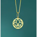 Medalha flor de lótus em ouro 18k