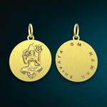 Medalha Shiva Pingente de banho de ouro vermeil 18k