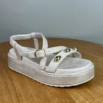 Papete Feminina Ramarim Off White com Plataforma
