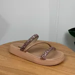 Papete Feminina Moleca Rose com Tiras em Brilho