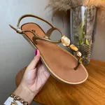 Rasteirinha Feminina Saltonela Pepita Dourada