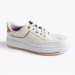 Tênis Casual Feminino Beira Rio Branco com Detalhes Dourados