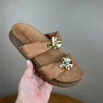 Papete Feminina Beira Rio Caramelo com Detalhes Metalizados