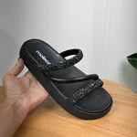 Papete Feminina Moleca Preta com Brilho