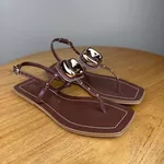 Rasteirinha Feminina A.B Marrom com Detalhe Metalizado