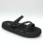 Papete Feminina Moleca Preta com Brilho