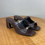 Tamanco Feminino Ramarim Marrom com Salto Bloco