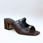 Tamanco Feminino Ramarim Marrom com Salto Bloco