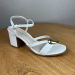 Sandália Feminina Ramarim Off White Com Dourado