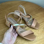 Sandália Feminina Beira Rio Caramelo com Salto Bloco