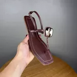 Rasteirinha Feminina A.B Marrom com Detalhe Metalizado