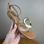 Rasteirinha Feminina Beira Rio Caramelo com Detalhe Dourado