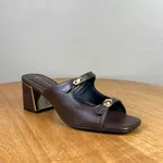 Tamanco Feminino Ramarim Marrom com Salto Bloco