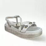 Papete Feminina Ramarim Off White com Plataforma