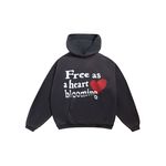 HEART BLOOMING HOODIE - STONED GRAY