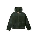 TRIM ZIPPED HOODIE - STONED GREEN
