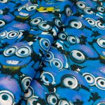 Tecido Cetim Charmeuse Minions Azul