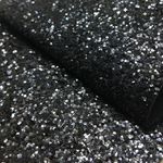 Laminado Sintético PU Glitter Sextavado Preto