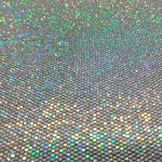 Laminado Sintético PU Glitter Sextavado Prata