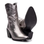 Bota Feminina Texana Western Cano Médio Aproprie Prata