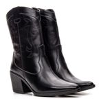 Bota Feminina Texana Western Cano Médio Aproprie Preta