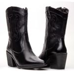 Bota Feminina Texana Western Cano Médio Aproprie Preta
