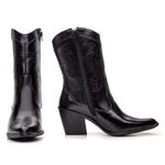 Bota Feminina Texana Western Cano Médio Aproprie Preta