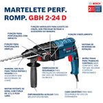 MARTELETE PERFURADOR/ROMPEDOR 820W (GBH2-24D) + MALETA - BOSCH