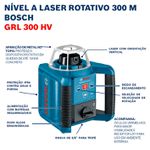 NIVEL LASER ROTATIVO 300M.(GRL300HV) COM MALETA - 0601061501 - BOSCH