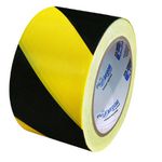 FITA ZEBRADA DE ISOLAMENTO 70MM X 200M AMARELA E PRETA PLASTCOR - 700.00082