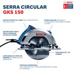 SERRA MADEIRA 7.1/4"1500W(GKS150) - BOSCH 