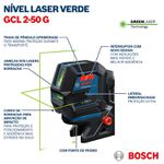 NIVEL LASER 050M(GCL2-50G)VERDE COM PONTOS +TRIPE 0601066M01 - BOSCH 