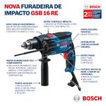 FURADEIRA IMPACTO 1/2" 850W (GSB16RE) - BOSCH