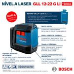 NIVEL LASER 012M(GLL12-22G)VERDE C/BATERIA 3,7V. - BOSCH 